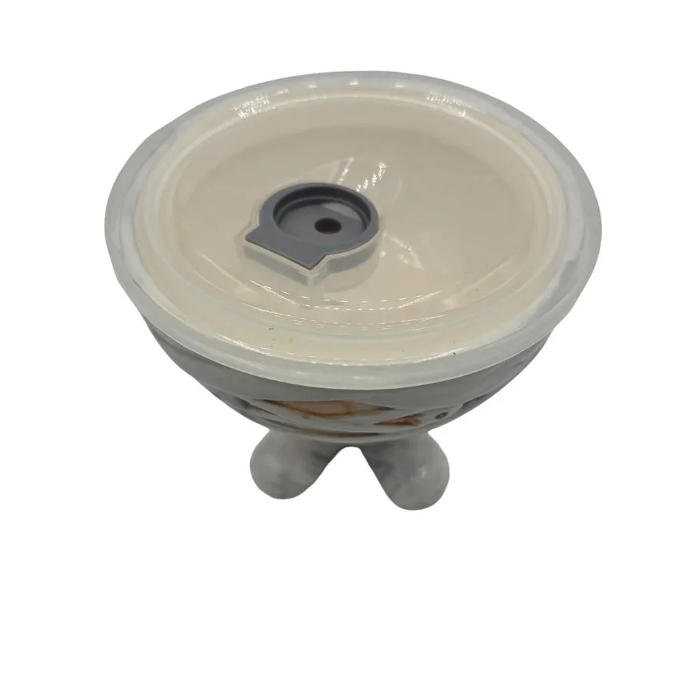 Mummy Halloween Goblet Bowl with Steamer Lid Wine Glass Ceramic 5.75